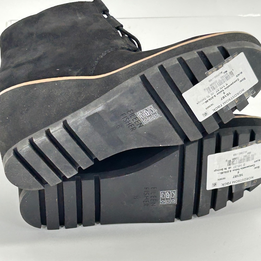 Eileen Fisher Size 6 Black Suede Wedge Ankle Boots Alpine NEW Womens $275 - Picture 8 of 15